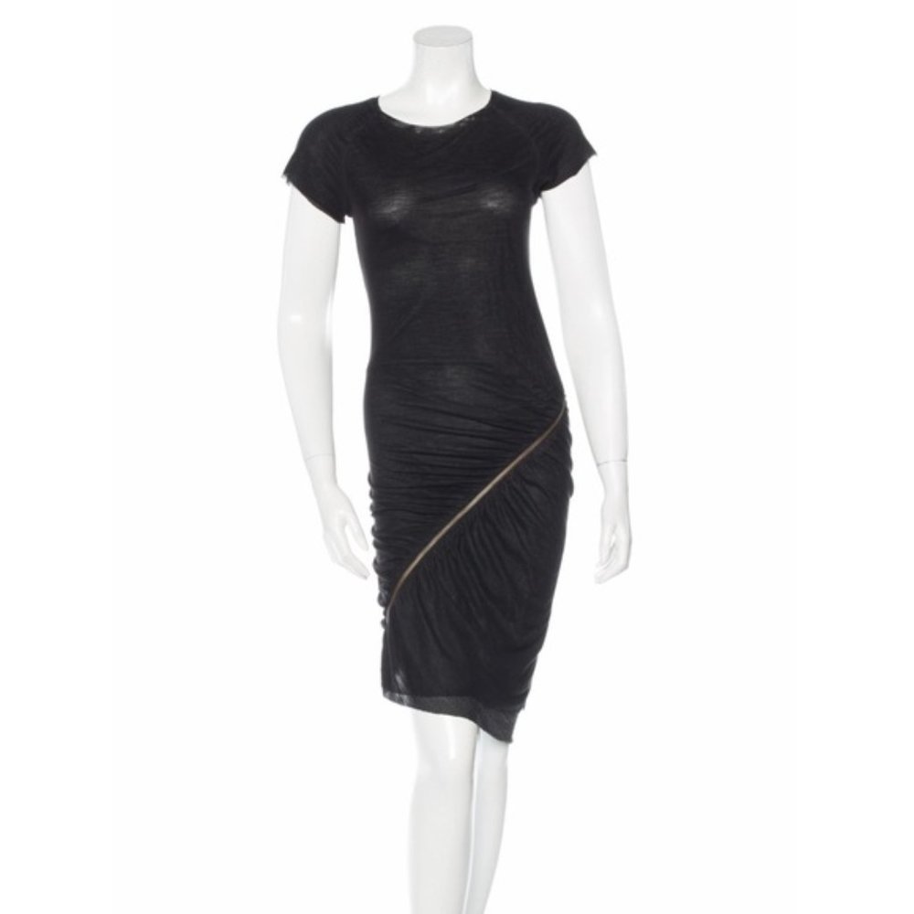 A.L.C. Short Sleeve Knee-Length Black Dress - Picture 1 of 3